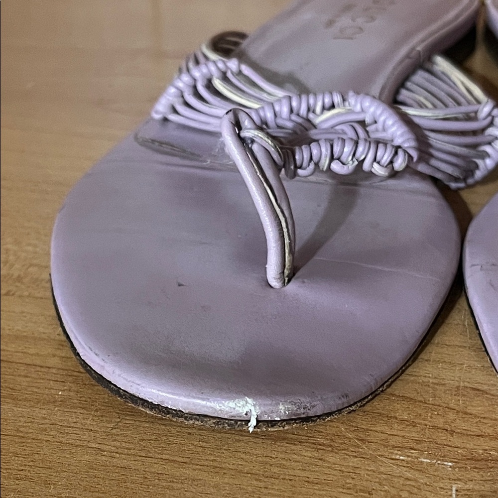 Gucci Pale Pink Braided Leather Slide Sandals - Picture 3 of 6